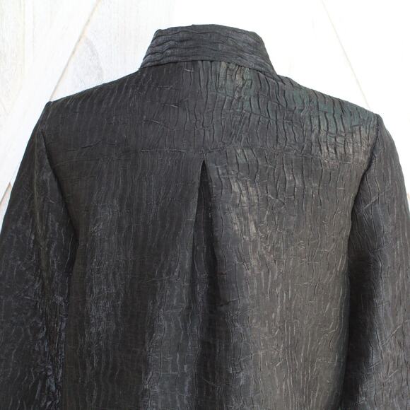 Allison Daley Black Button Front Blouse 8 - Picture 7 of 12